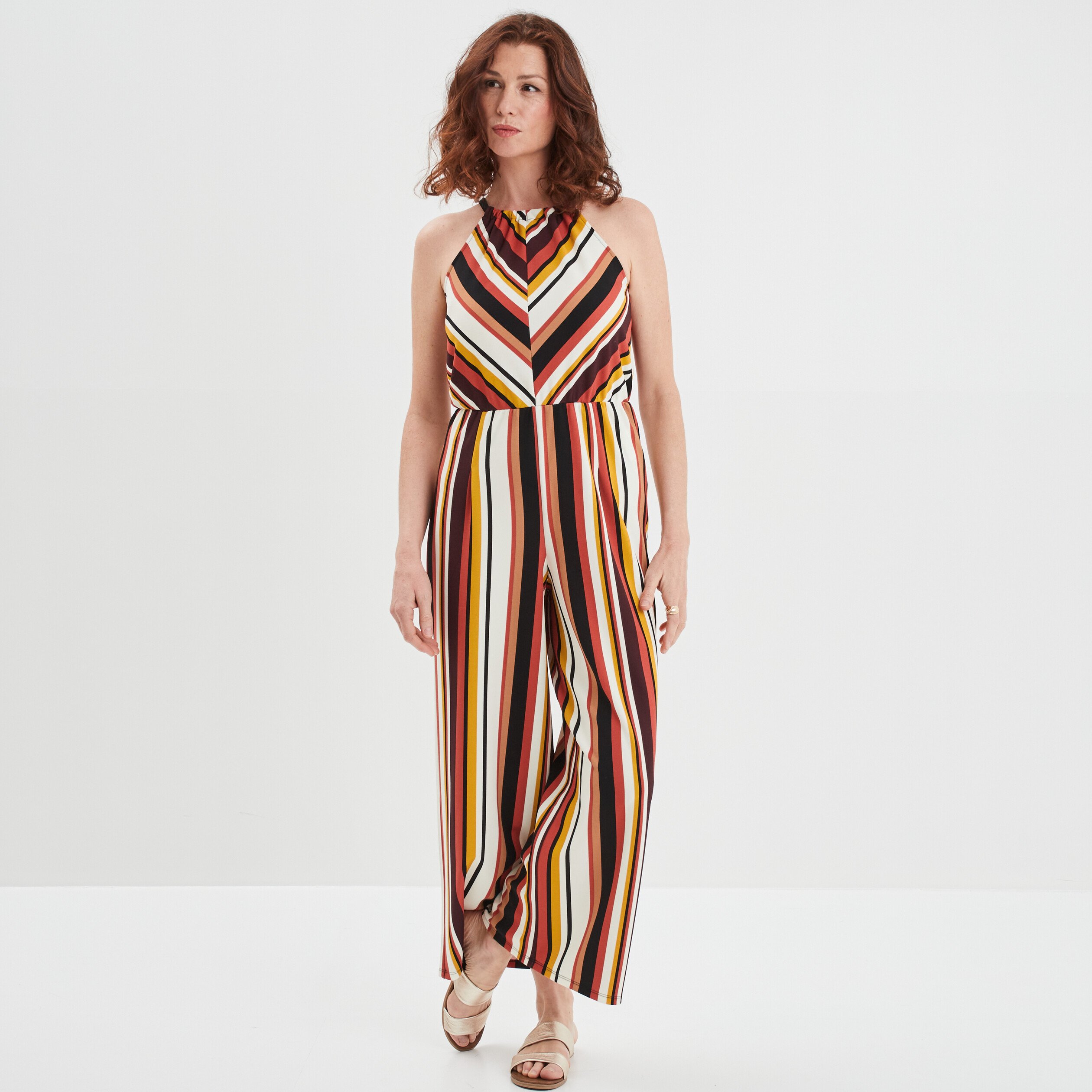 Combinaison pantalon jambes larges multicolore femme | La Halle
