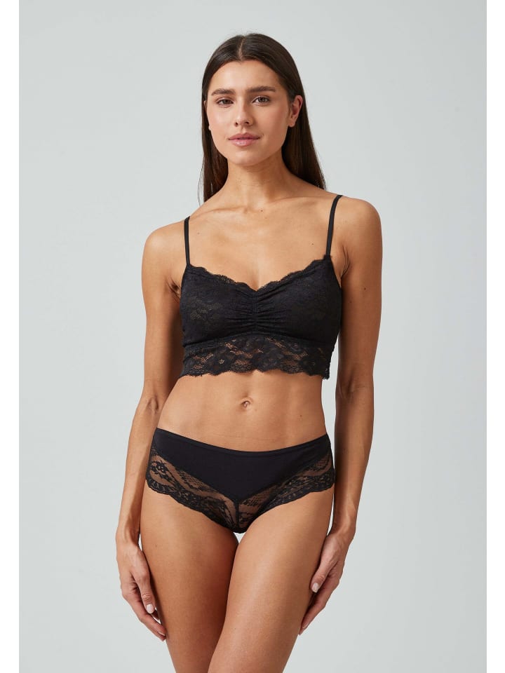 SNOCKS Hipster mit Spitze aus Bio-Baumwolle 3 Stück in Schwarz günstig kaufen