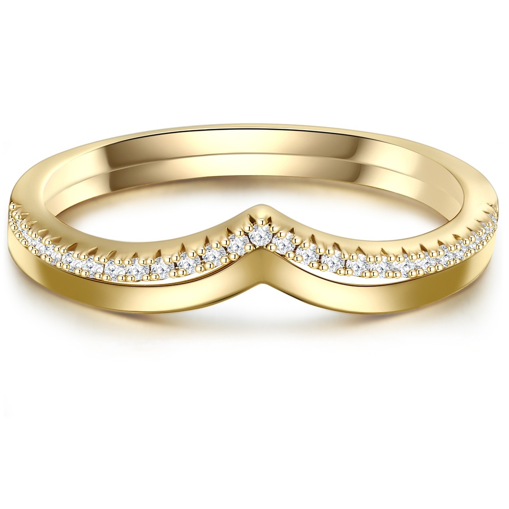Glanzstücke München Bague en argent Argent sterling Oxyde de zirconium (CZ) en Or jaune Bague