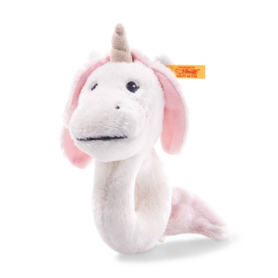 Soft Cuddly Friends Unica Babe Einhorn Greifring mit Rassel, 14 cm, weiß