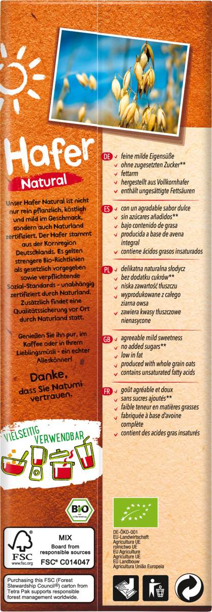 Haferdrink, natural, 1 l