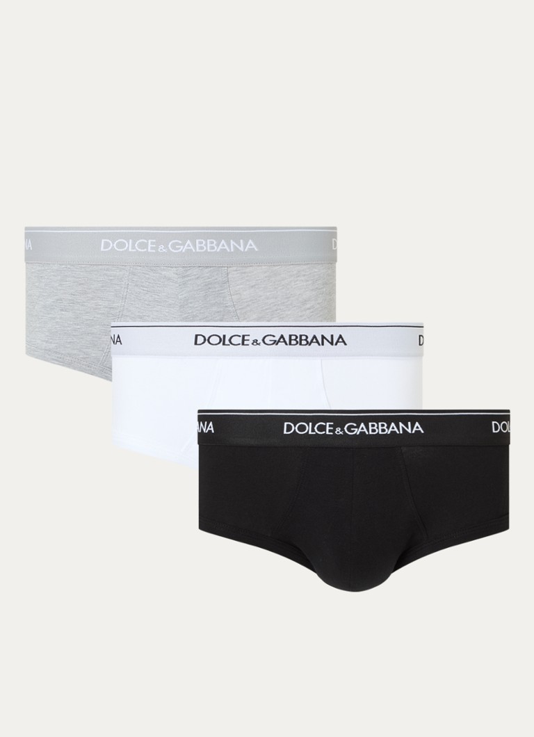 Dolce & Gabbana Chiloți Brando cu logo și talie, set de 3