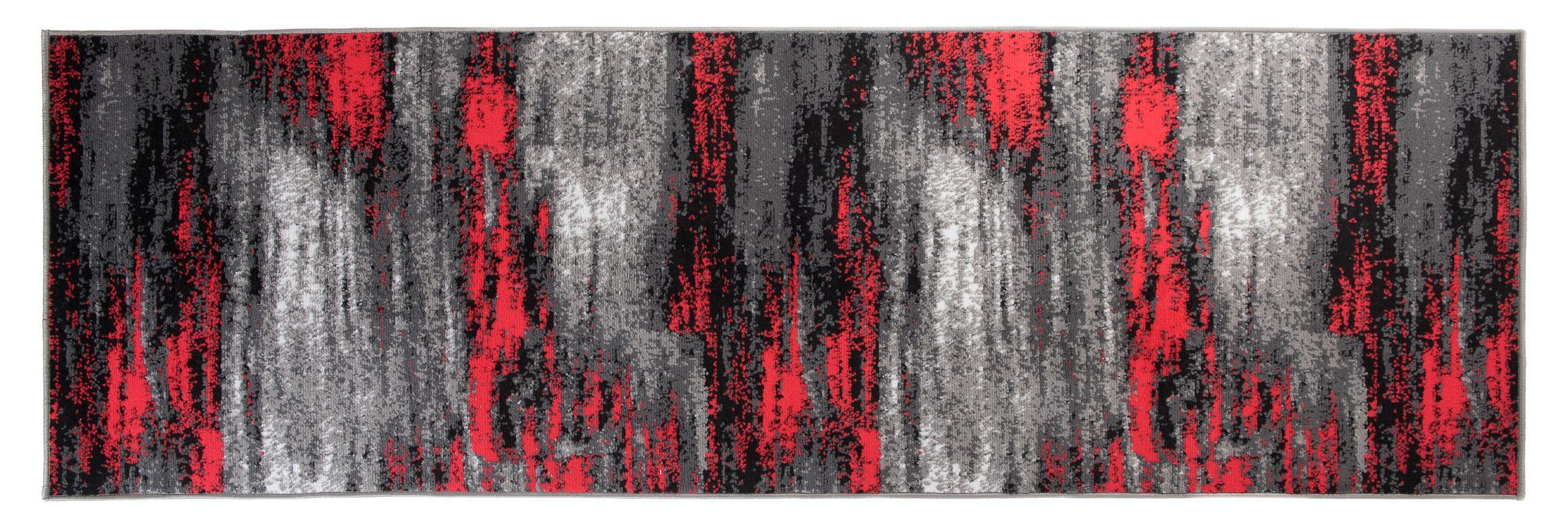 Läufer Läufer Flurläufer Modern für Vorzimmer 70 cm Breit Grau Rot, Mazovia, 70 x 100 cm, Kurzflor, Meterware, Höhe 8 mm, Kurzflor - niedrige Florhöhe