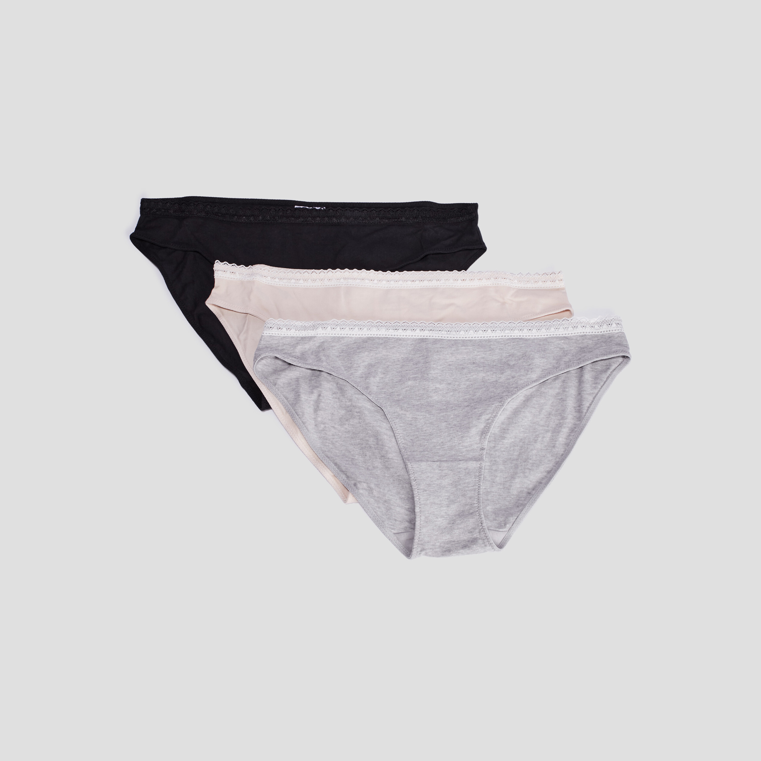 Lot 3 culottes en coton gris femme | La Halle