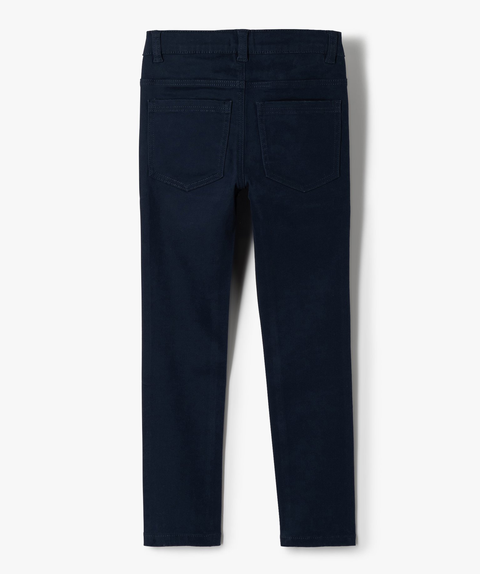 Pantalon Garçon coupe skinny en toile extensible marine | GEMO
