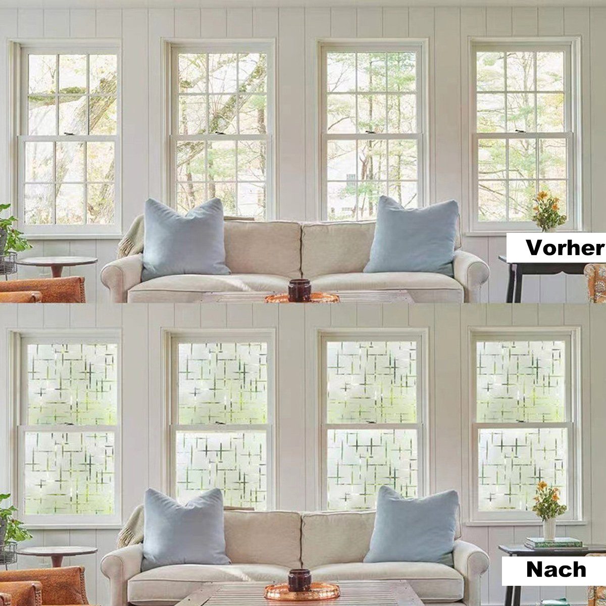 Fensterfolie Fensterfolie Selbsthaftend Sichtschutzfolie 45x200cm Mit Sternmuster, Einemgeld