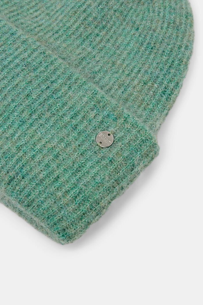 Rippstrick-Beanie aus Wollmix