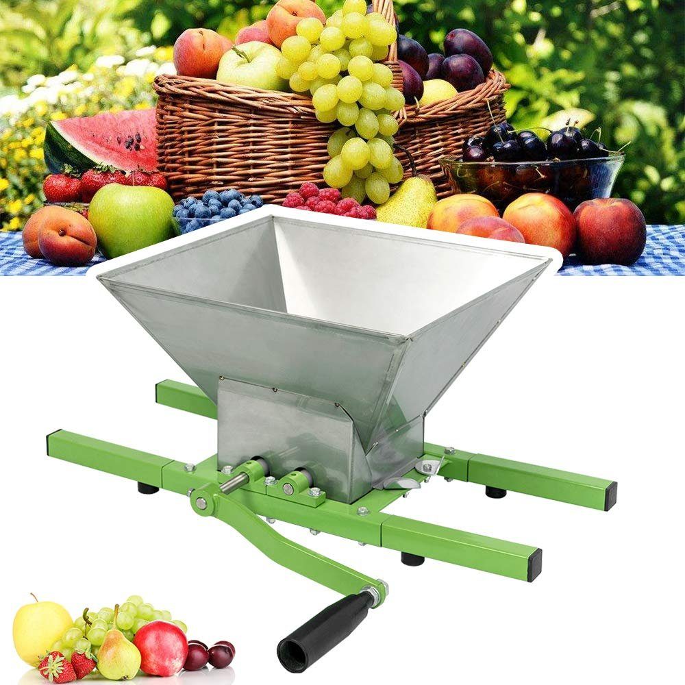 UISEBRT Obstpresse Obstmühle Obsthäcksler, Manuell Obstmuser 7L Edelstahl