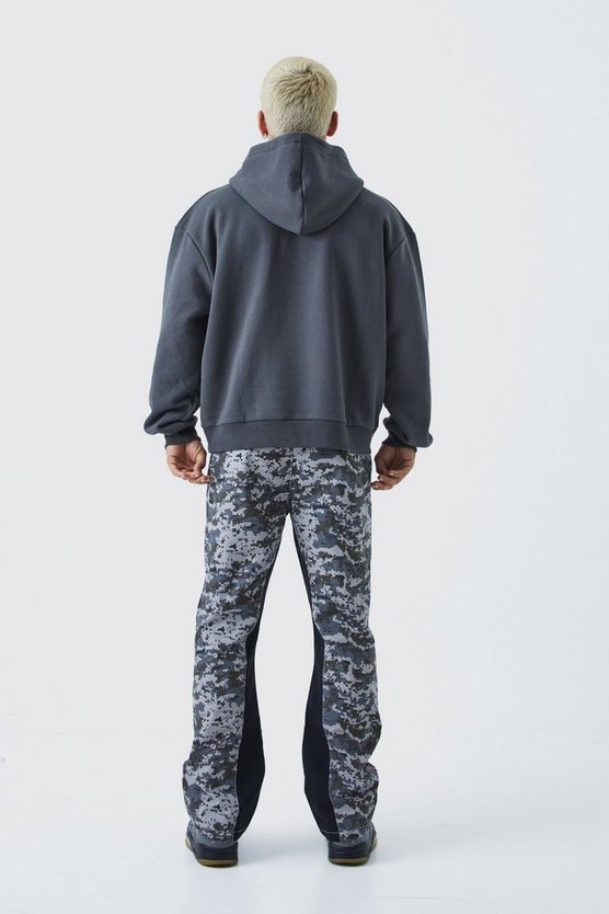 Colorblock Camouflage Schlaghose mit geradem Bein