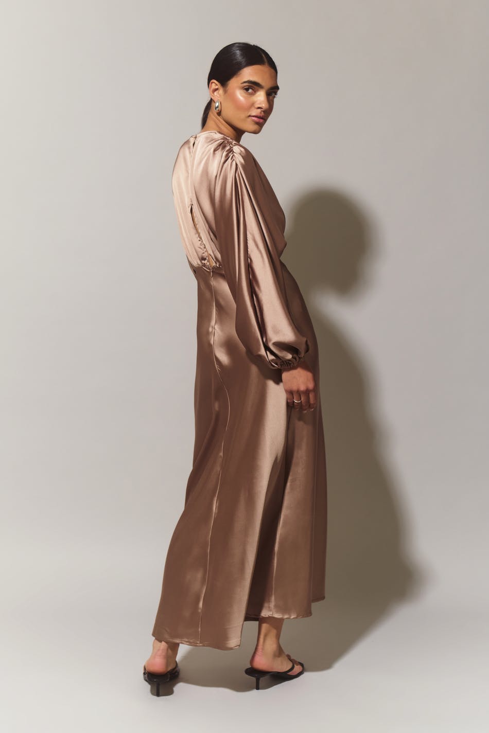 Satin midaxi dress