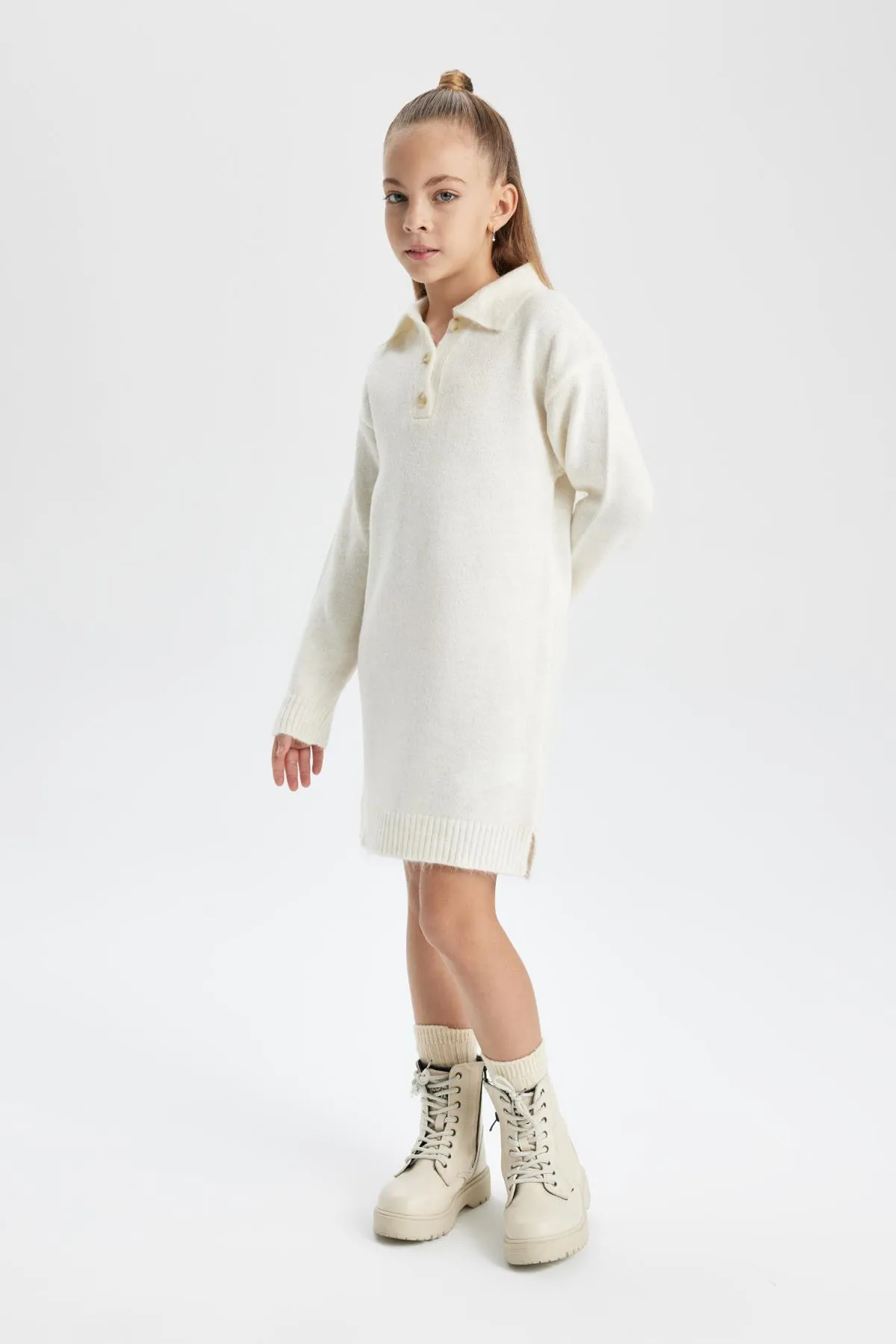DeFacto  Langarm-Strickkleid mit Rollkragen für Mädchen