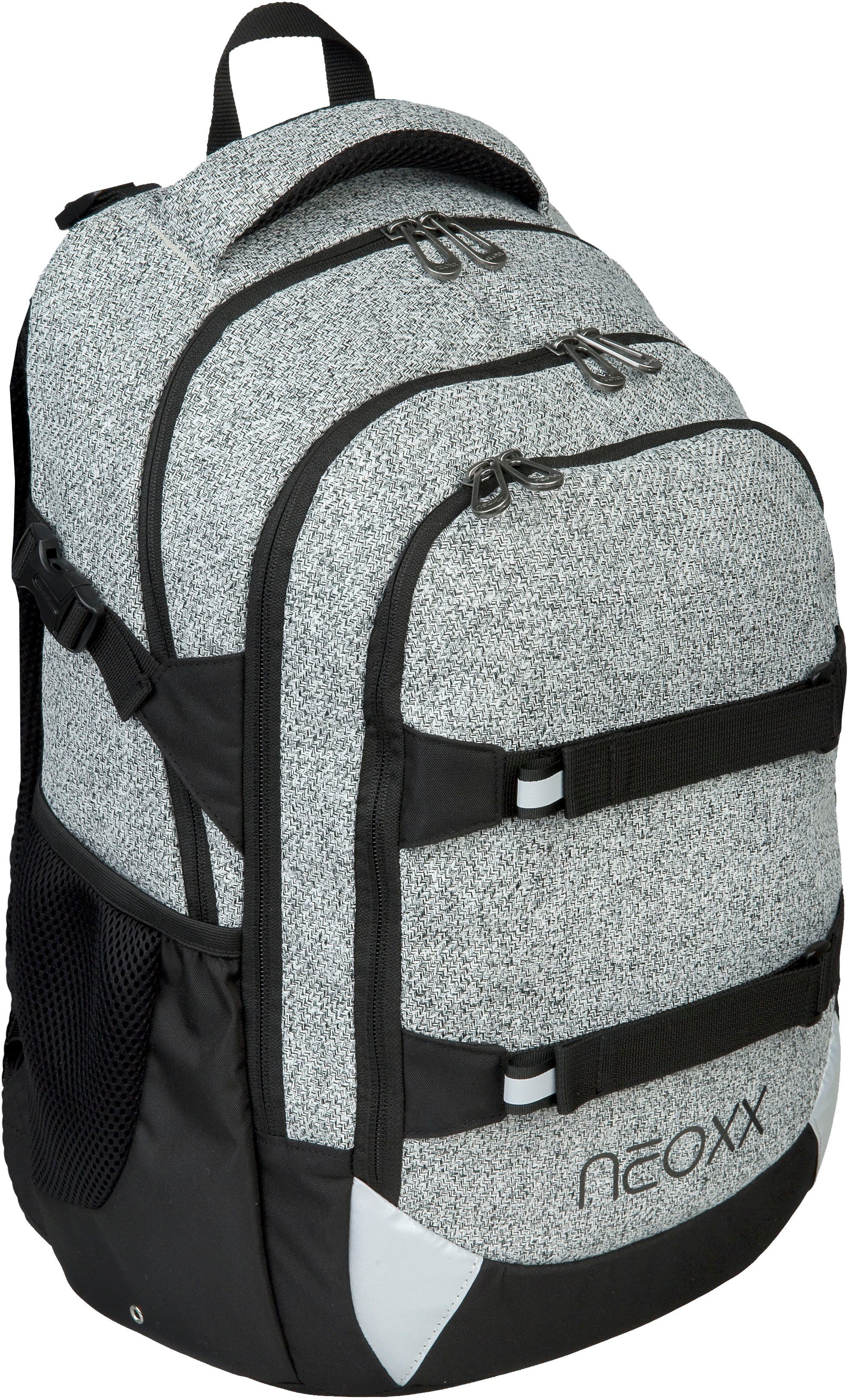 neoxx Schulrucksack Active, Wool the World, aus recycelten PET-Flaschen