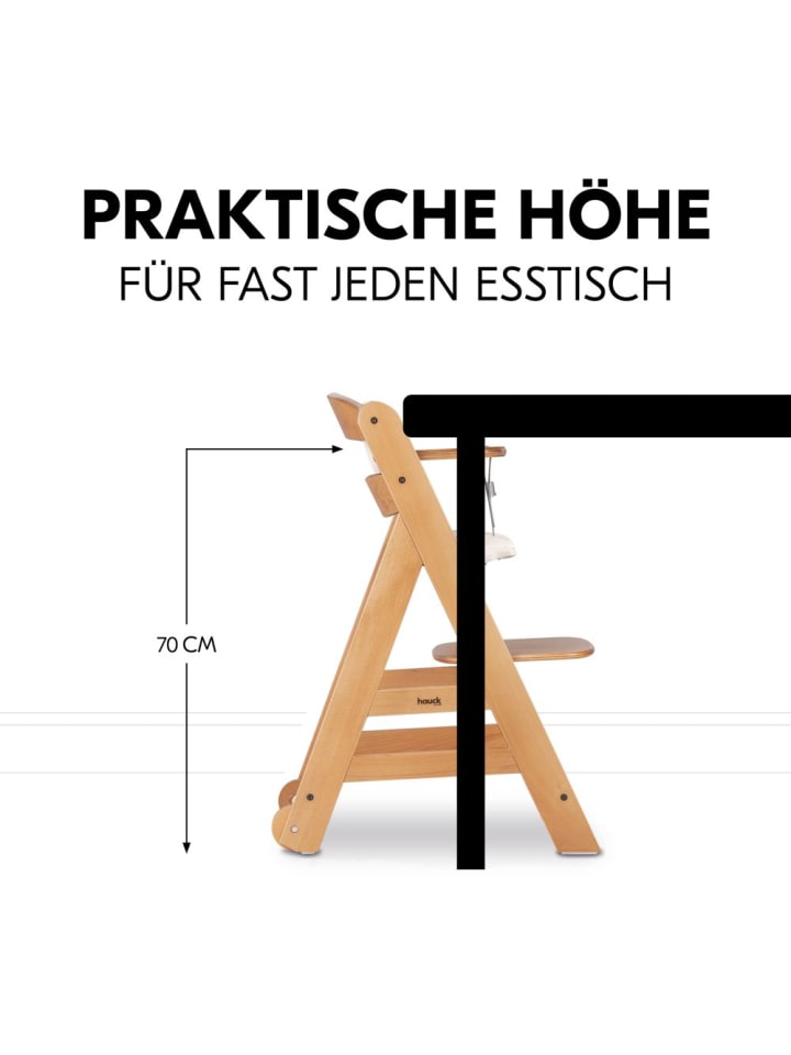 Hauck Hochstuhl Beta Plus inkl. Essbrett, Sitzkissen und in braun,beige günstig kaufen onesize