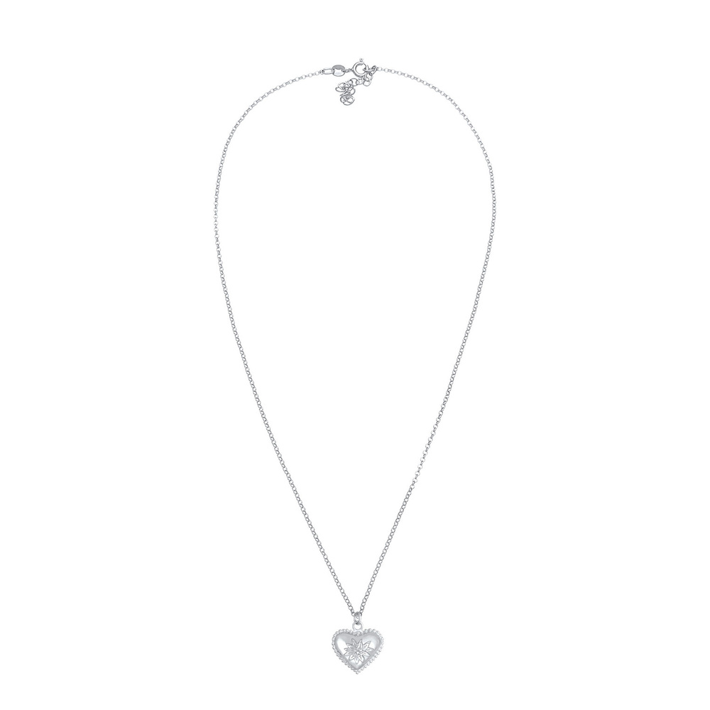 Elli Elli Collier Pendentif cœur pour femme Edelweiss Dirndl Look en argent sterling 9 Bijoux