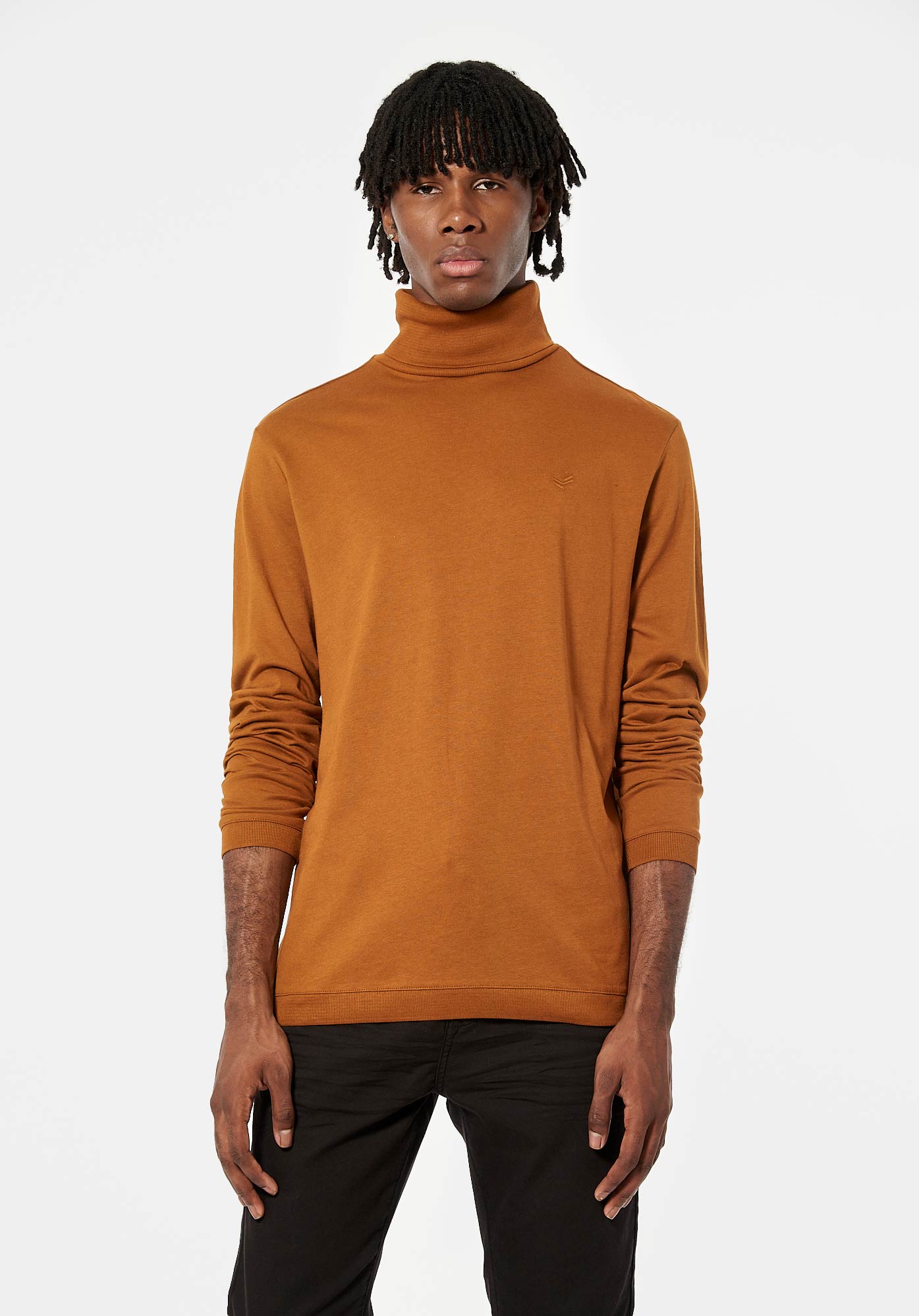 PASTE  T-shirt col roulé marron Homme