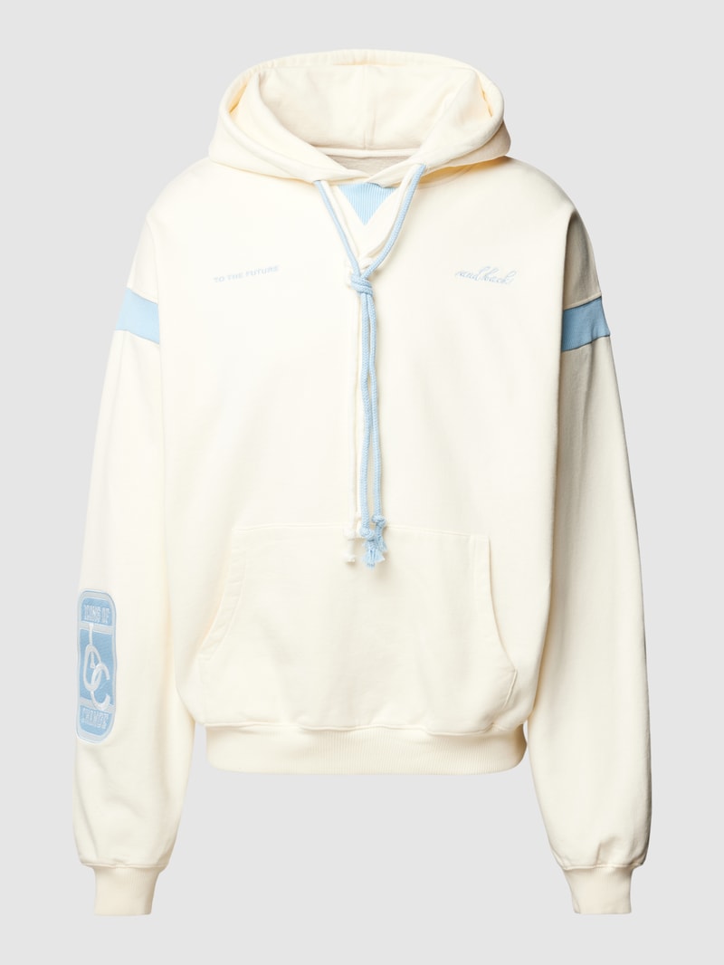 Hoodie mit Label-Stitching in offwhite