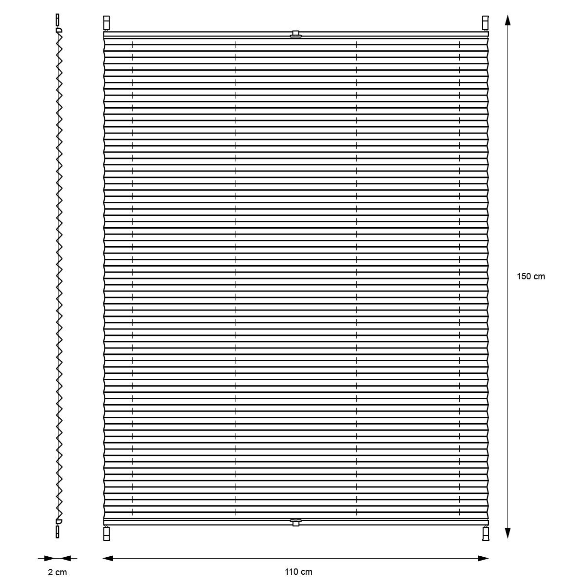 Plissee grau, 110x150 cm, inkl. Befestigungsmaterial, ECD Germany, Klemmfix, Klemmfix, Grau 110x150cm Klemmfix ohne Bohren EasyFix inkl. Befestigungsmaterial