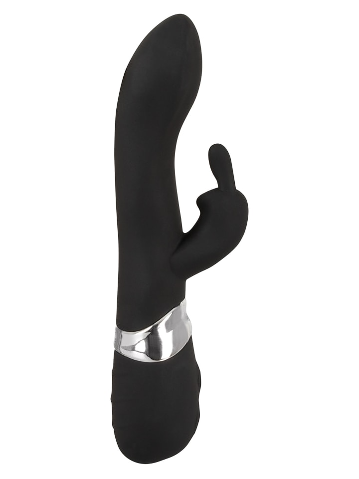Sweet Smile Vibrator mit Klitorisreizer Rechargeable Rabbit Vibe in schwarz günstig kaufen 21 cm