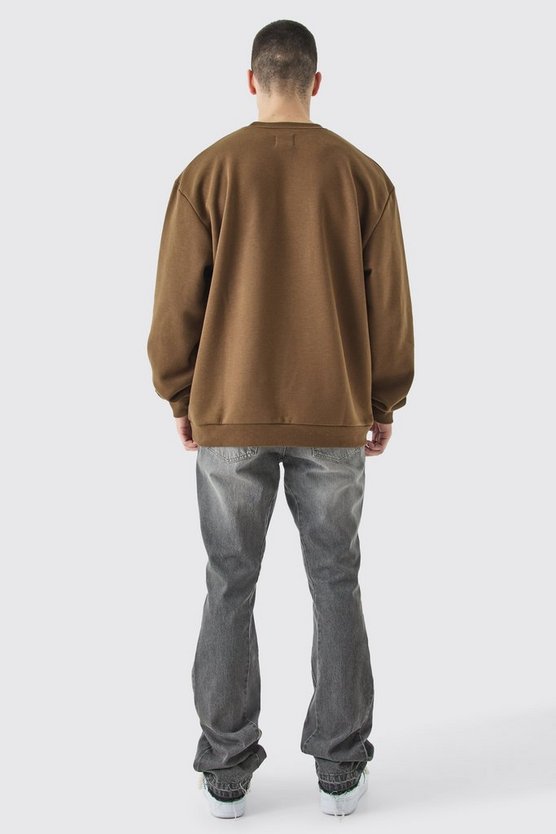 Tall Oversize Borg-Sweatshirt mit Applikation