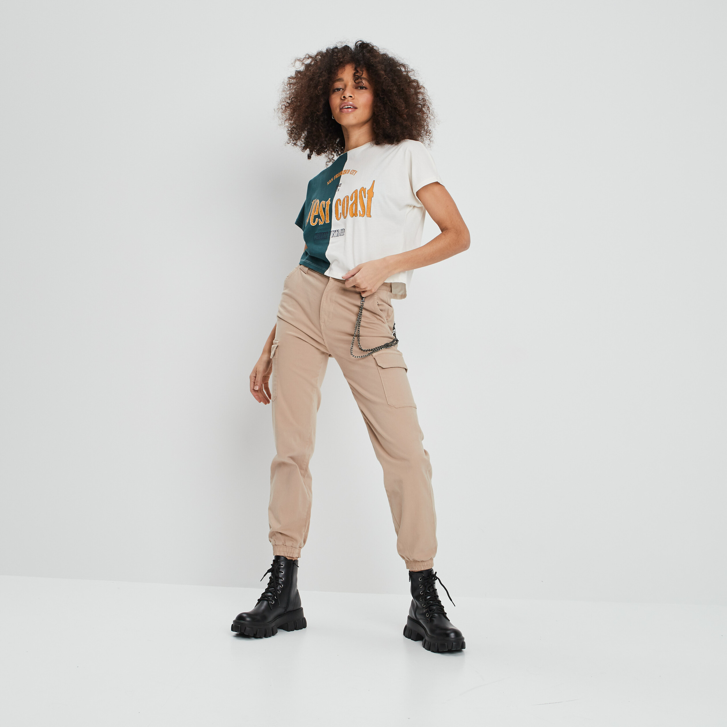 T-shirt manches courtes ivoire femme | La Halle