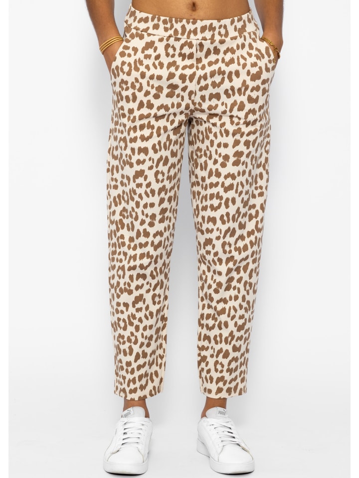 SASSYCLASSY Jersey Chino in Leo-Print in Hellbeige I Offwhite günstig kaufen