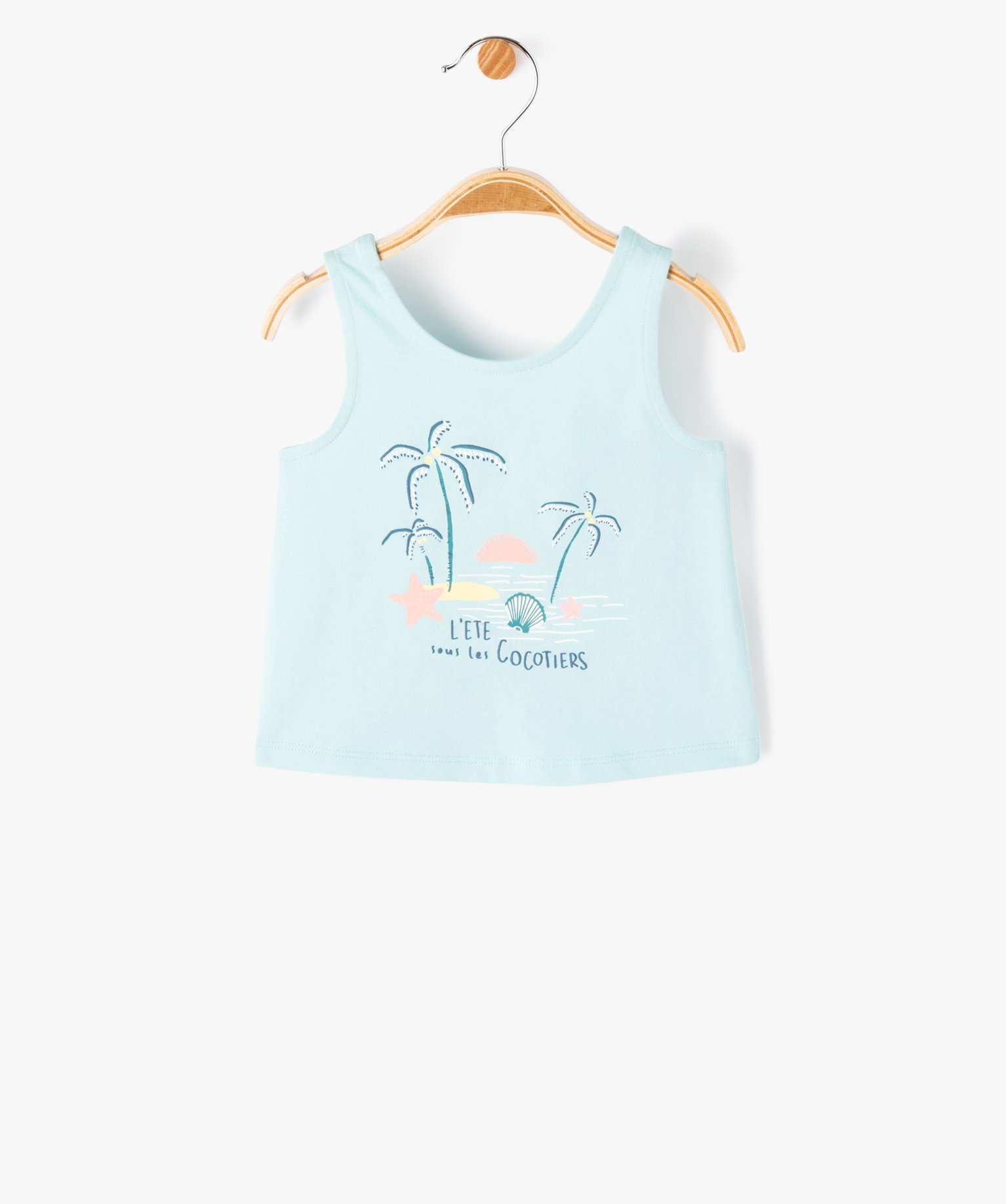 Débardeur bébé fille avec motifs estivaux vert clair | GEMO