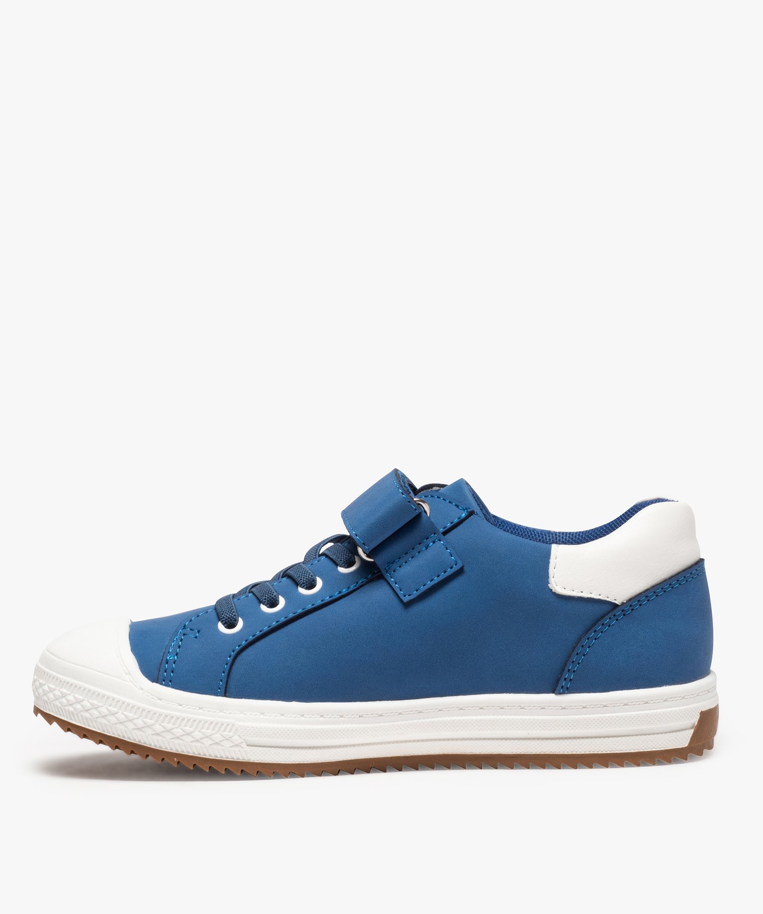 Tennis Garçon unies à bout renforcé fermeture scratch bleu | GEMO