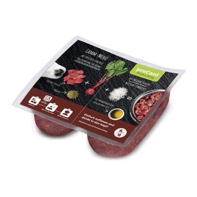 proCani BARF Lamm Menü - mit rote Beete und Reis