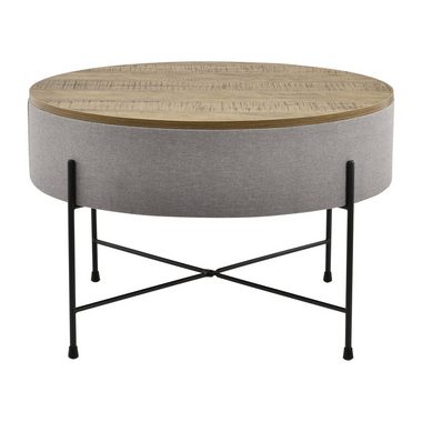 en.casa Couchtisch, Stylischer Couchtisch Tauranga Rund Wallnussoptik/Grau