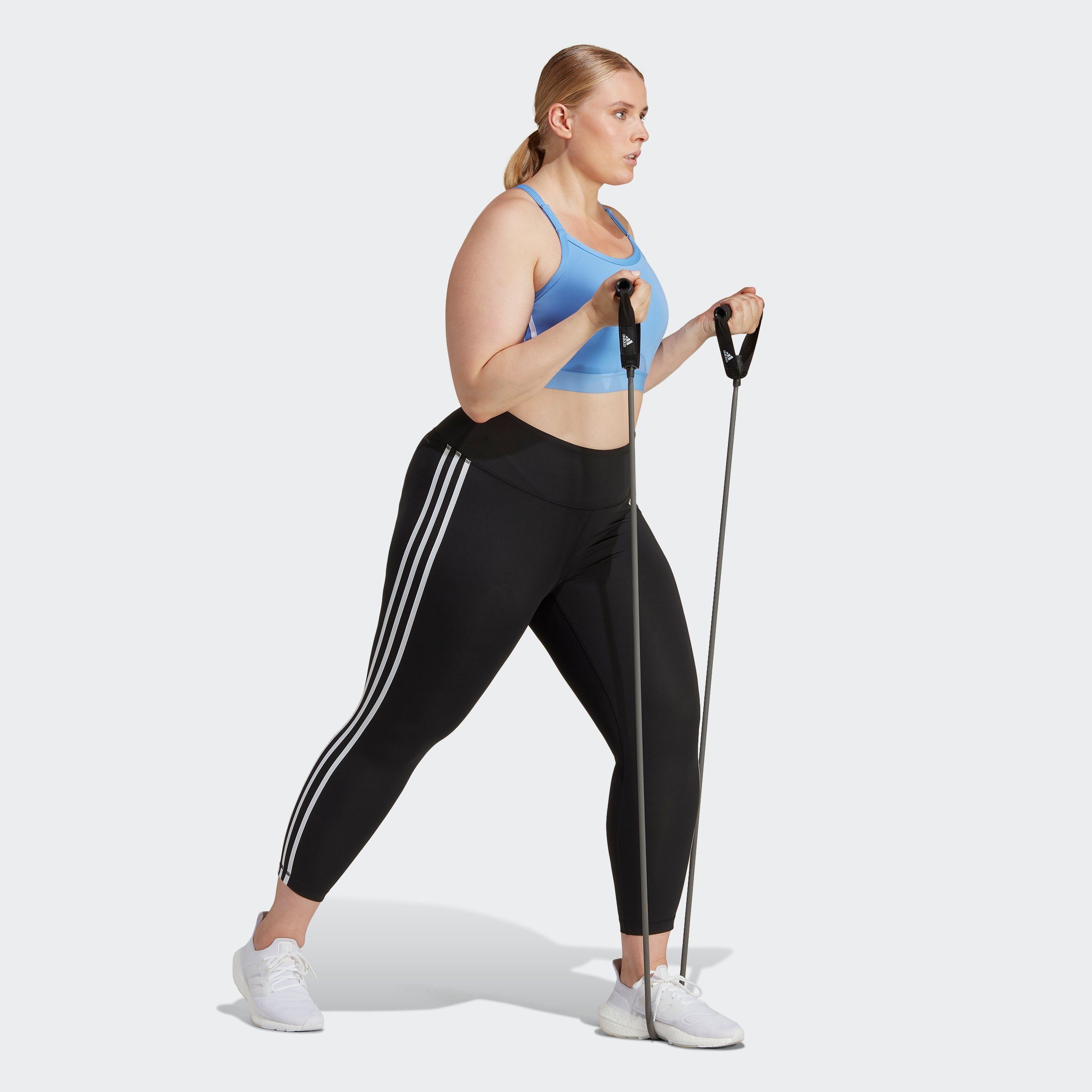 adidas Performance Trainingstights TRAIN ESSENTIALS 3-STREIFEN HIGH-WAISTED – GROSSE GRÖSSEN (1-tlg)