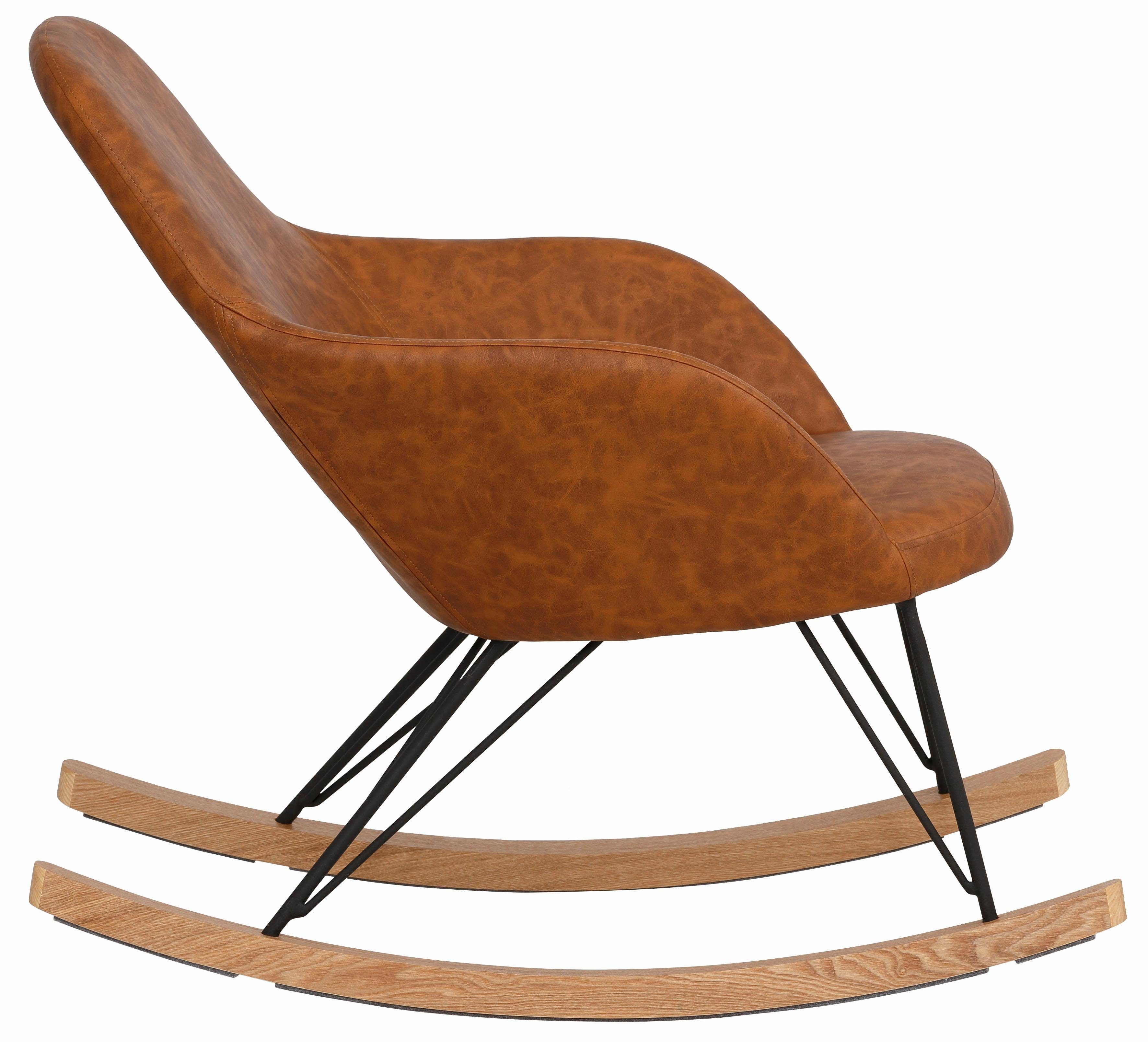 Home affaire Schaukelstuhl Tampa, Stahlbeine mit Holzkufen, moderne Optik, Korpus gepolstert