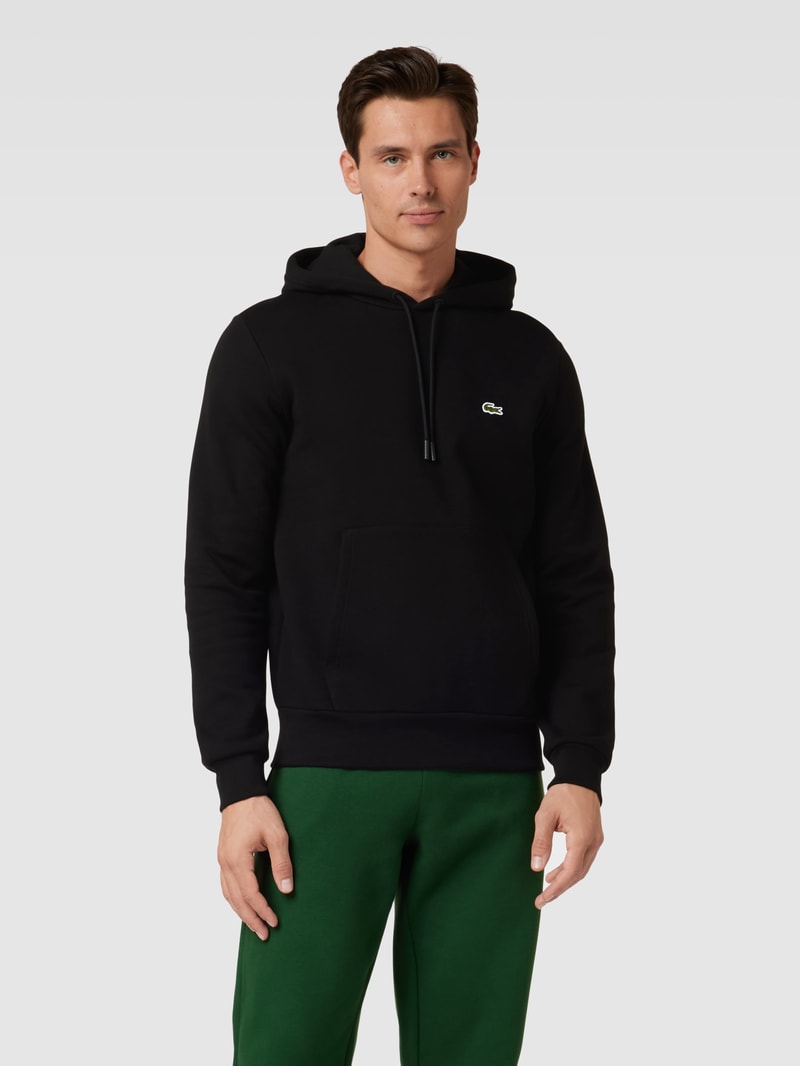 Hoodie mit Label-Detail in schwarz