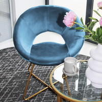 Home Deluxe Samtstuhl SELESA Blau