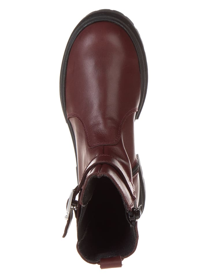 lamino Leder-Chelsea-Boots in Rot günstig kaufen