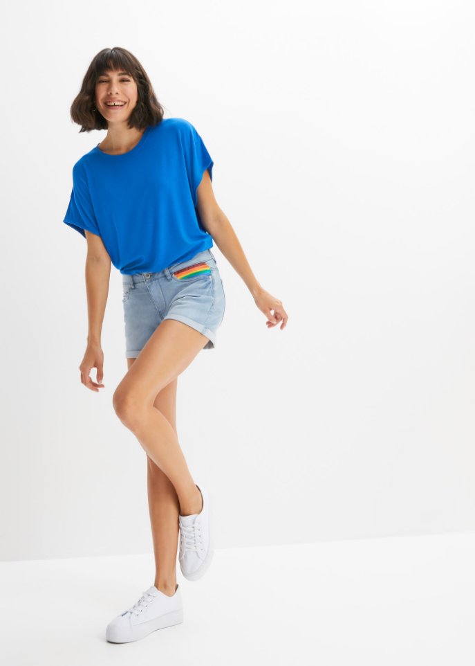 Pride Jeans-Shorts mit Flaggen-Detail
