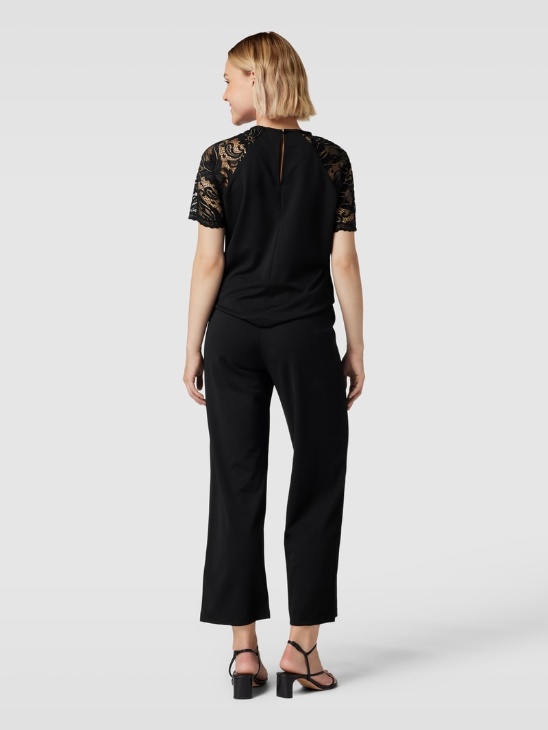 Jumpsuit mit Spitzenbesatz Modell 'Siham' in schwarz
