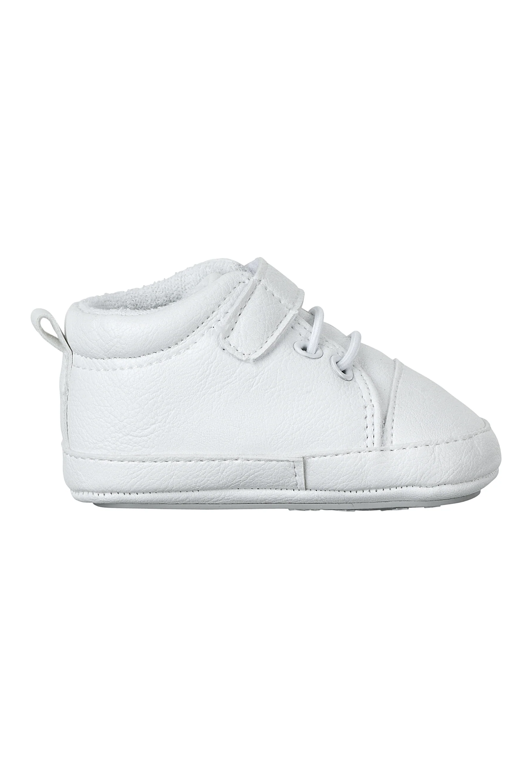 Babyschuh aus Kunstleder, Marine und Weiß