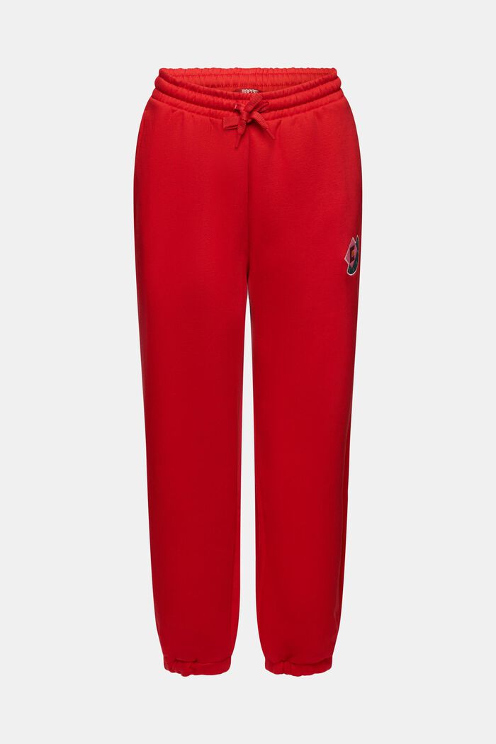 Fleece-Jogginghose mit Logo-Aufnäher