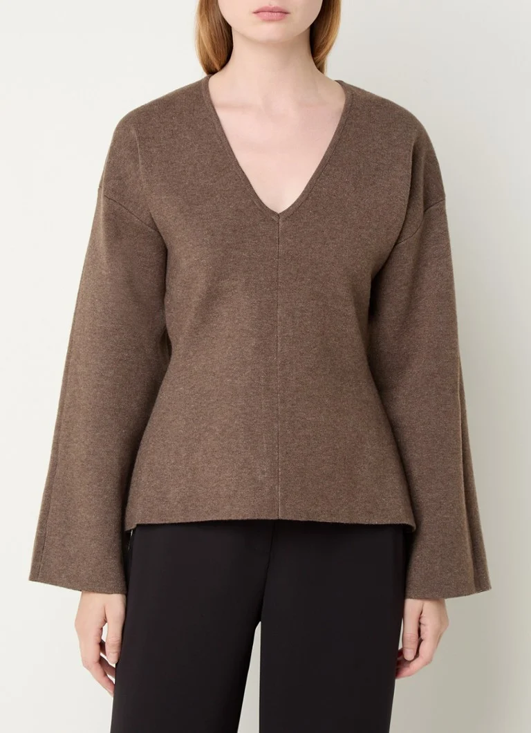 Neo Noir Linda fine knit top with trumpet sleeves