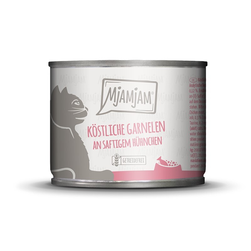 MjAMjAM Nassfutter MjAMjAM 6x200 g köstliche Garnelen an saftigen Hühnchen