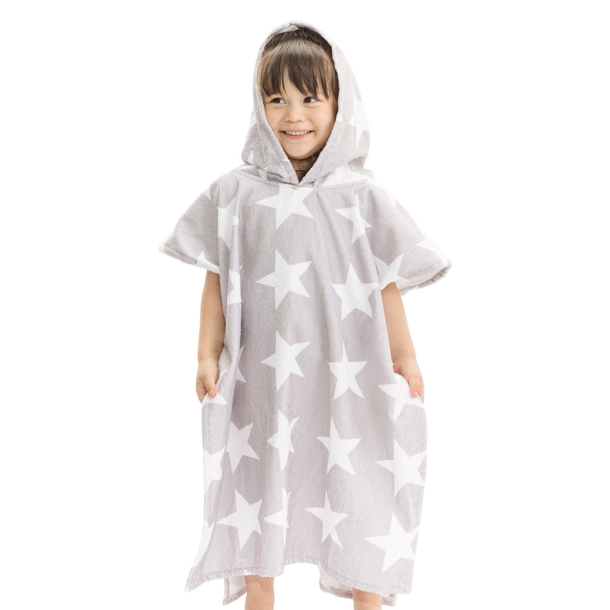 HOMELEVEL Bademantel Kinder und Baby Badeponcho - Poncho Handtuch - Surfponcho, Baumwolle