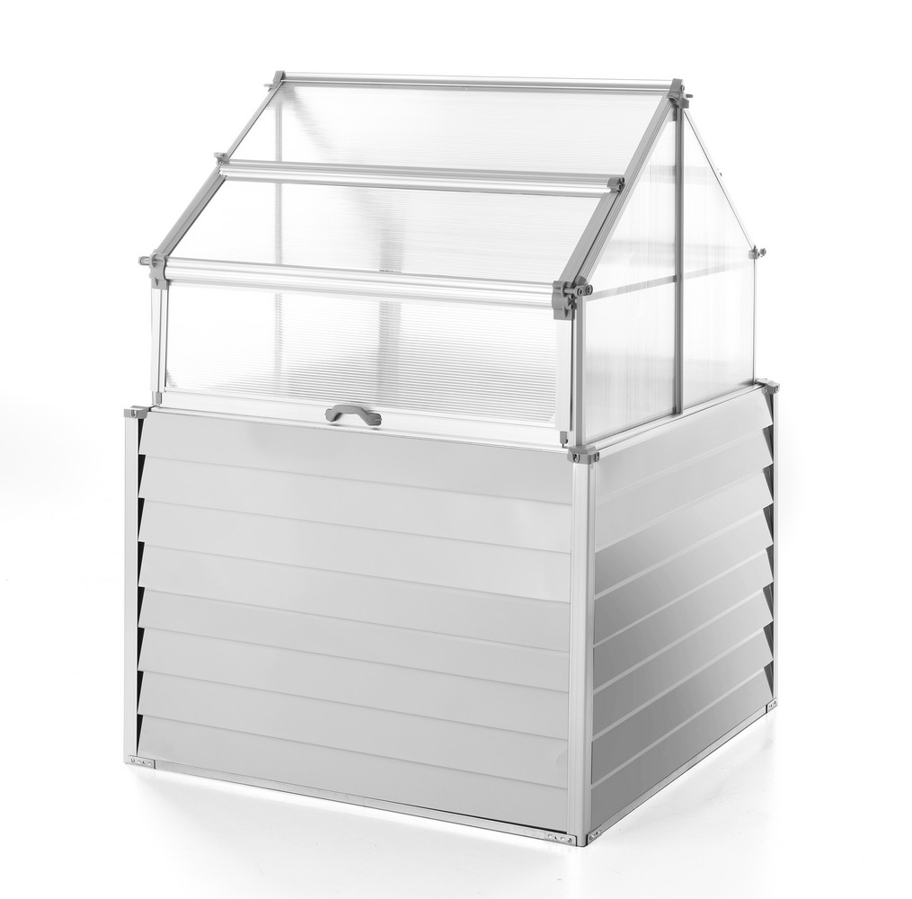 Powertec Garden Doppelhochbeet, ca. 120 x 120 x 169 cm - Silber