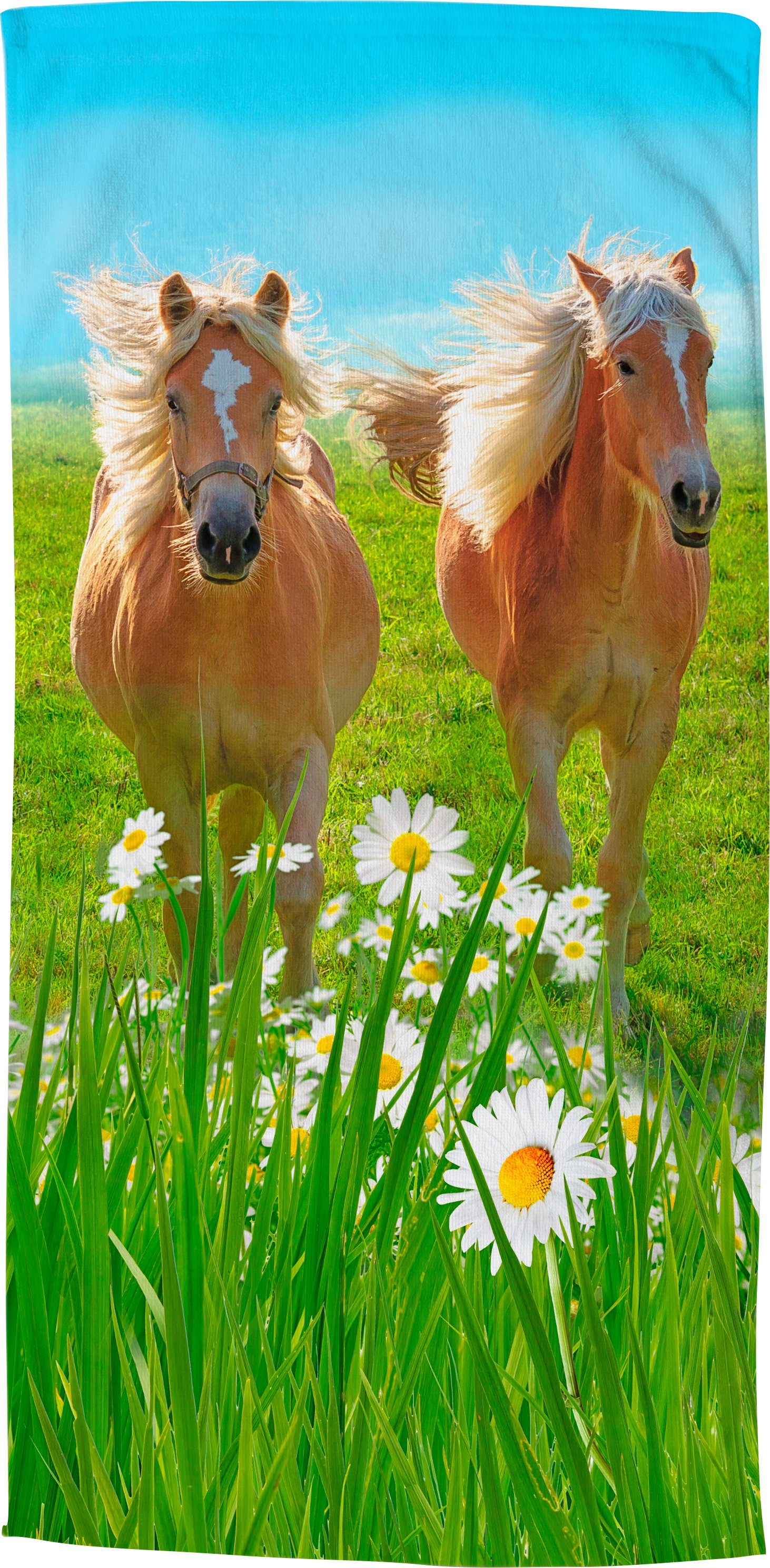 good morning Strandtuch Horses, Microfaser (1-St), Pferde Motiv, trocknet schnell, Kinder