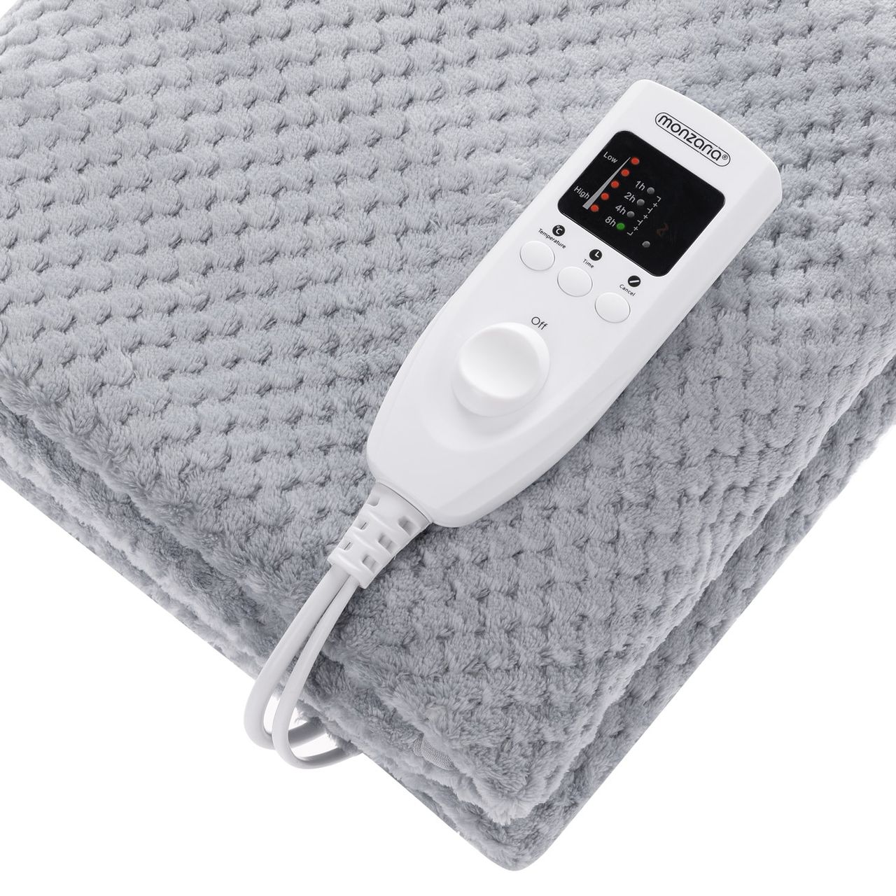 Monzana Heizdecke Coral Fleece Grau 150x80cm Abschaltautomatik