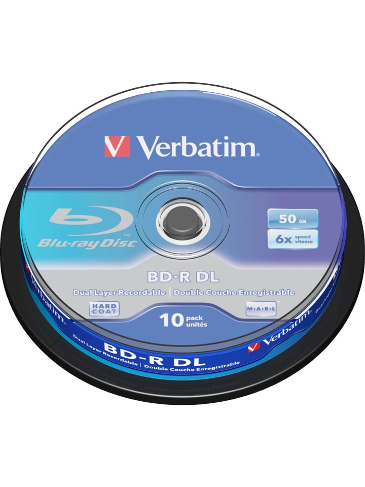 COFI 1453 Verbatim BD-R DL 50GB/1-6x Cakebox (10 Disc) in Blau günstig kaufen onesize