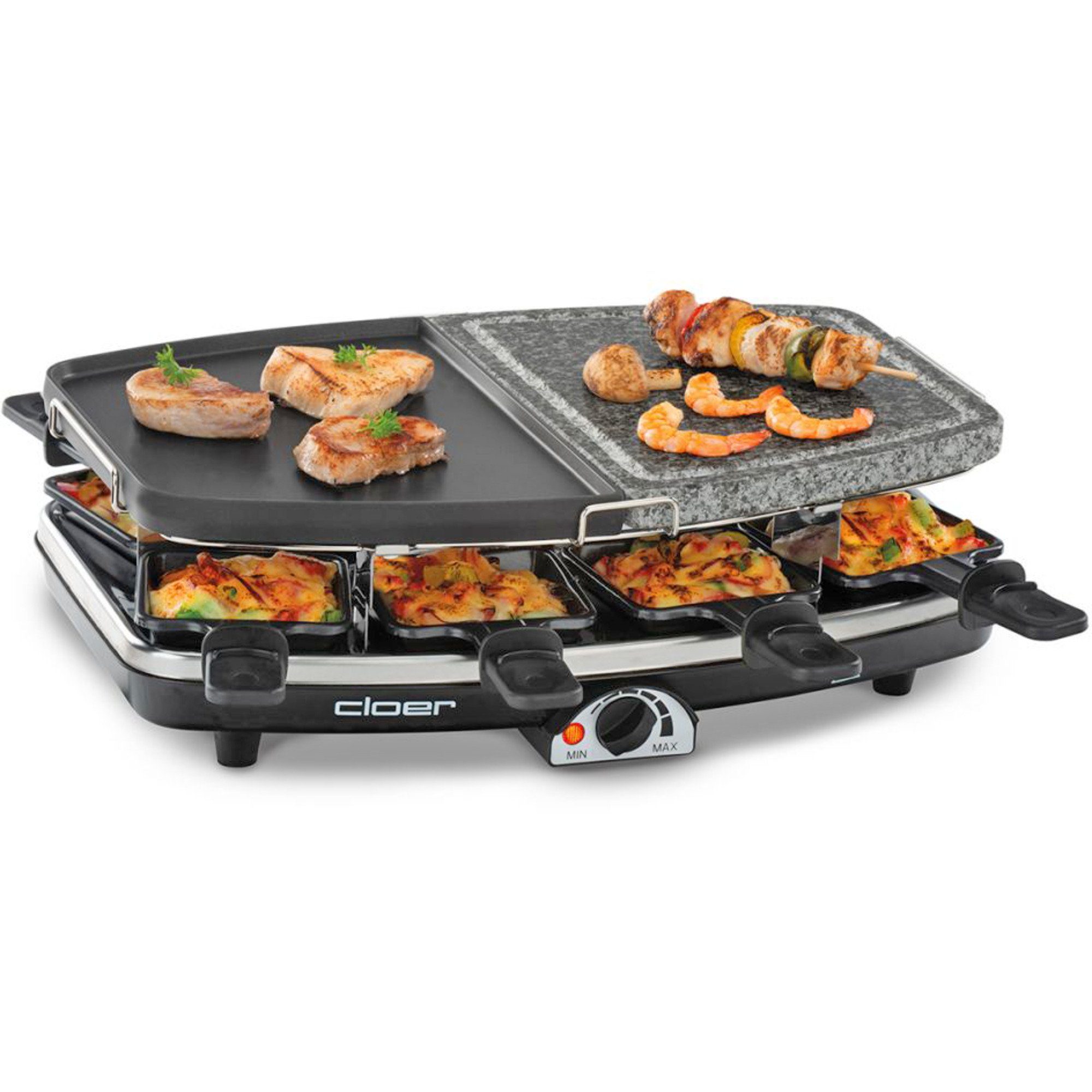 Cloer Kaffeebereiter Cloer Raclettegrill 6435 mit Naturstein und