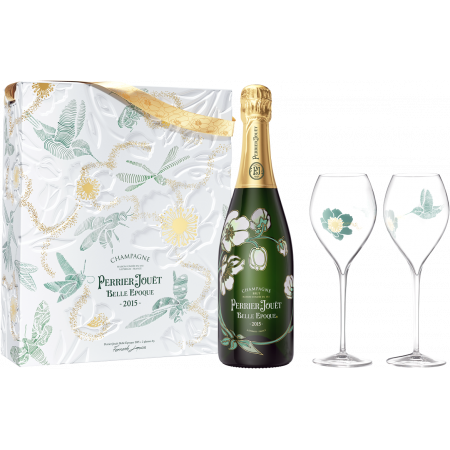 CHAMPAGNE PERRIER JOUËT - BELLE EPOQUE 2015 - COFFRET 2 FLÛTES