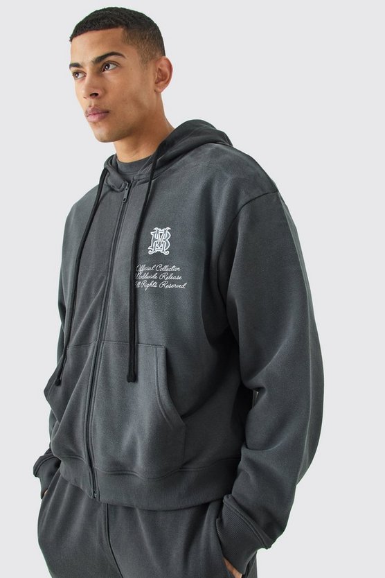 Kastiger Oversize Hoodie mit Dark Tropics Print