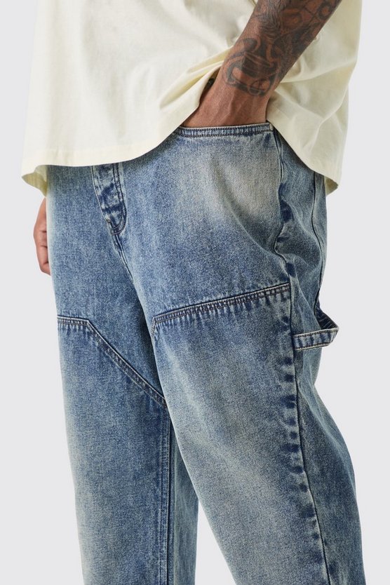 Plus Slim-Fit Schlagjeans