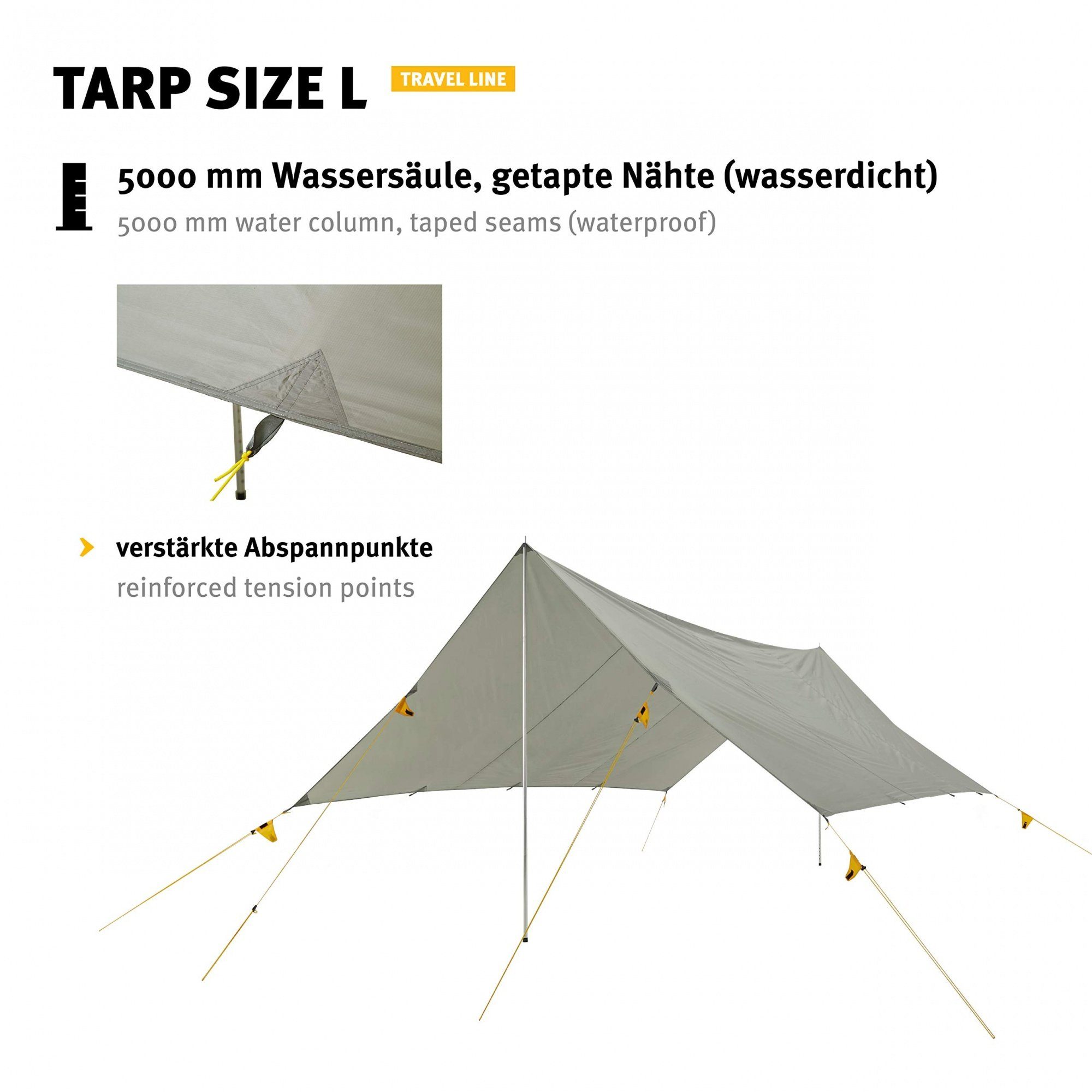 Wechsel Tents Tarp-Zelt Tarp L - Travel Line - Universal Zeltdach, 400 x 435 cm, Personen: 6